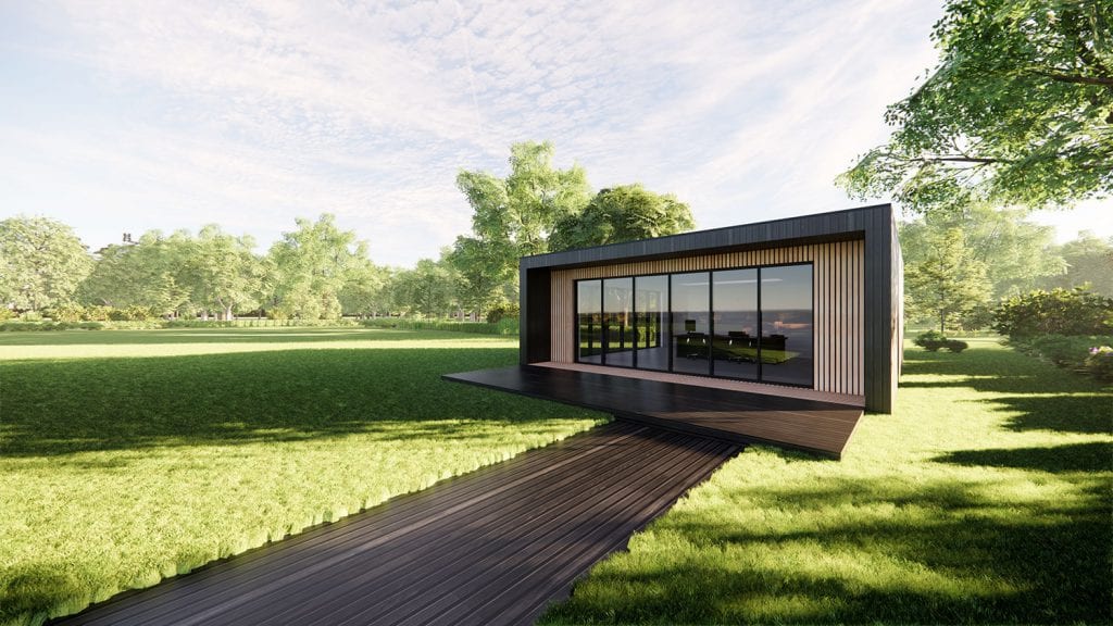 Modern Wooden Clad Garden Office 1